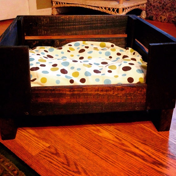 Custom rustic shabby chic distressed dog bed by LakeLivingDesigns