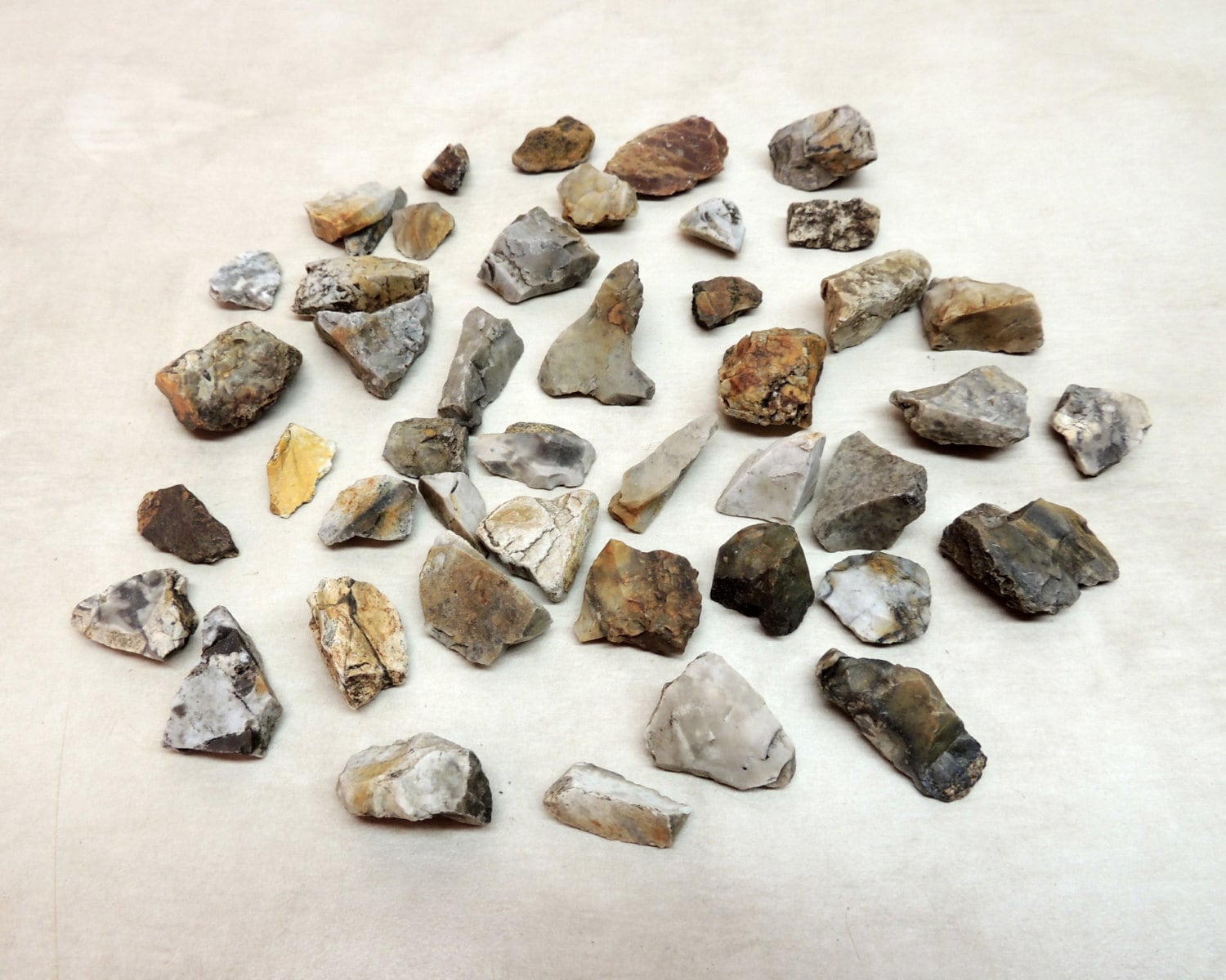 45 Pieces of Natural Flint or Chert Stones for Tumbling