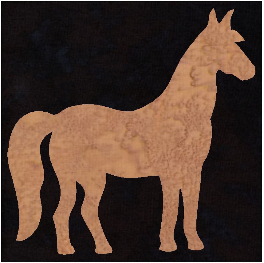 horse pony silhouette quilt applique pattern design