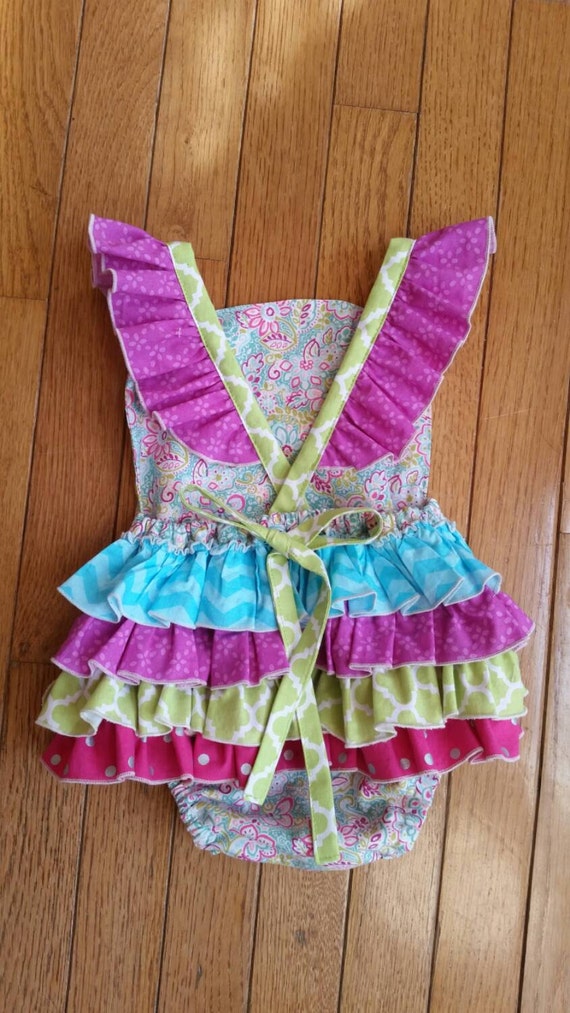 Items similar to Ruffle Bottom Baby Romper on Etsy