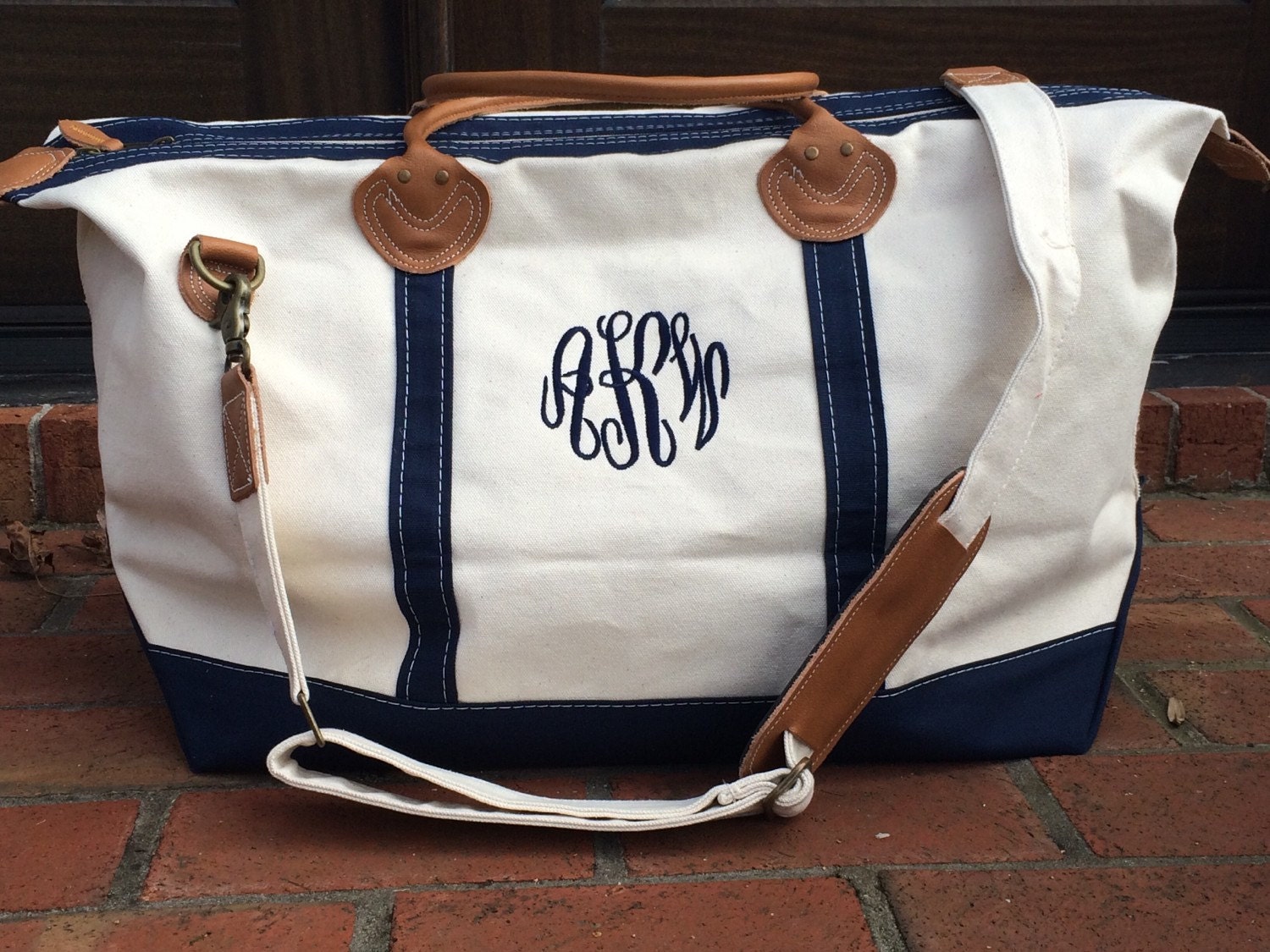 Monogrammed Weekender Personalized Overnight Bag Canvas