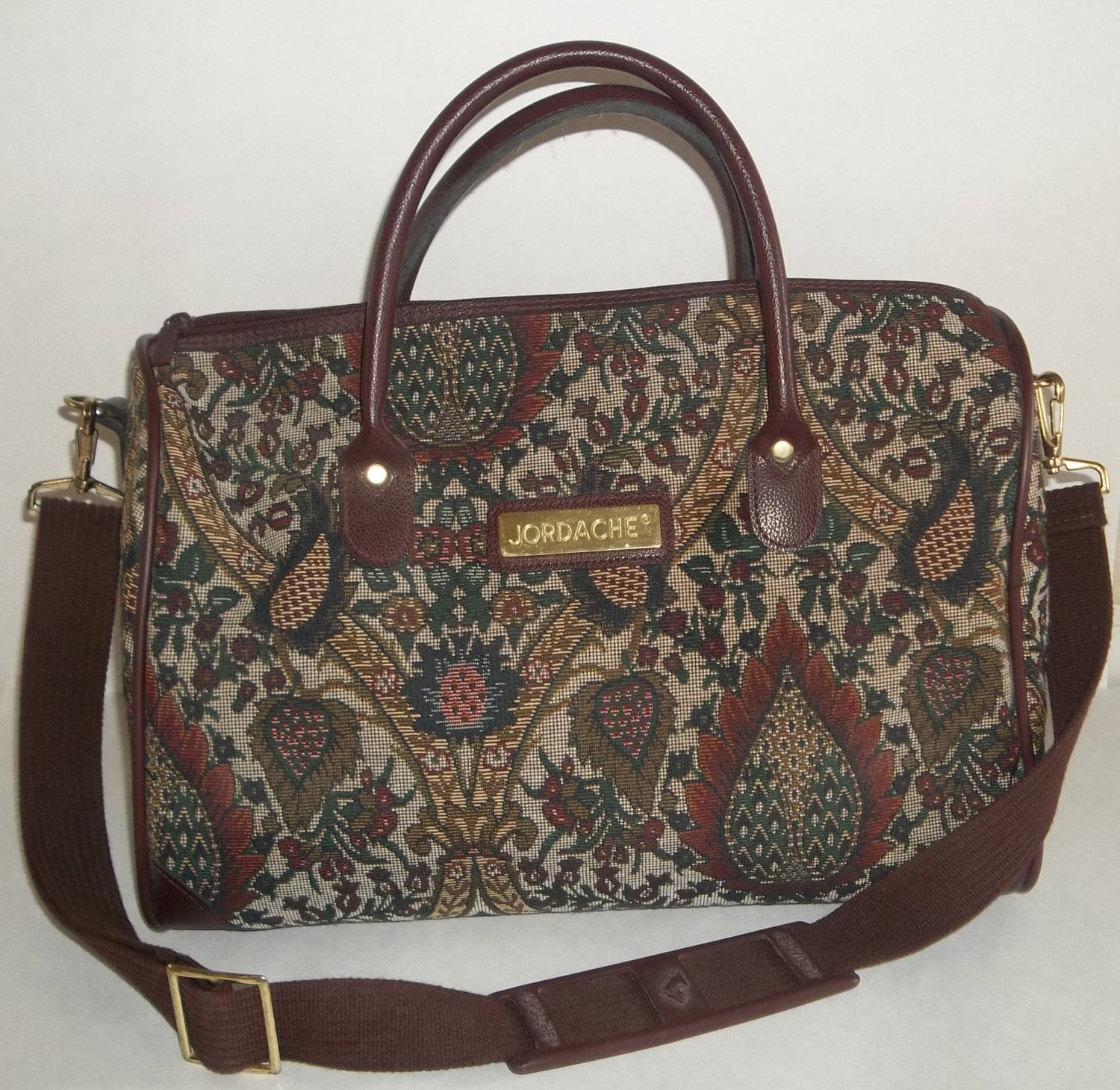 Vintage Small Jordache Tapestry Bag / Jordache Travel Bag