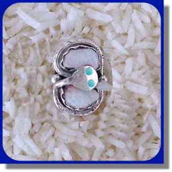 EFFIE CALAVAZA zuni opal 925 sterling silver ring size 7