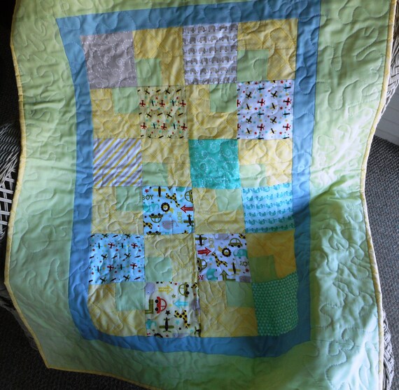 Baby Boy Quilt/blanket by ShirleyCQuilts on Etsy