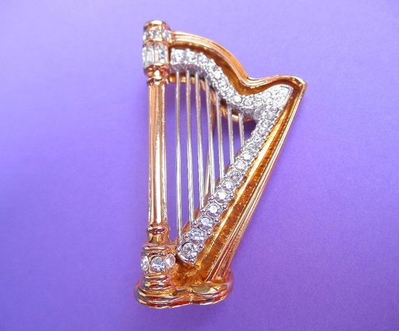 Vintage Swarovski Harp pin