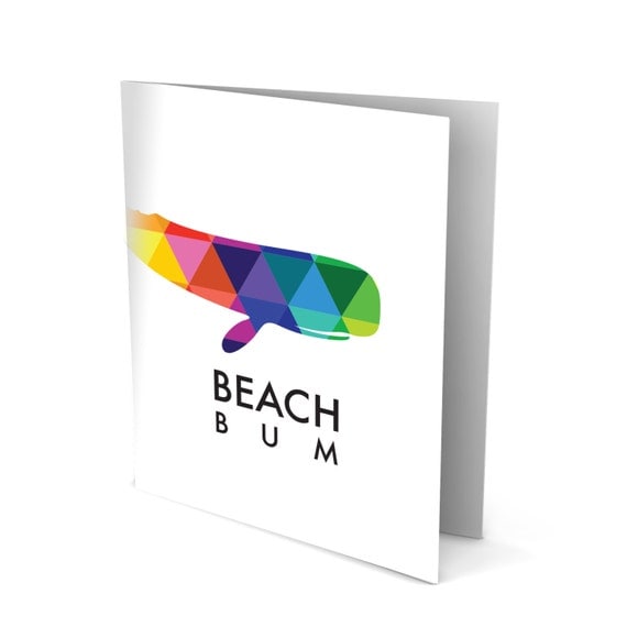 Beach Bum Greeting Card with a Whale and Large Type!