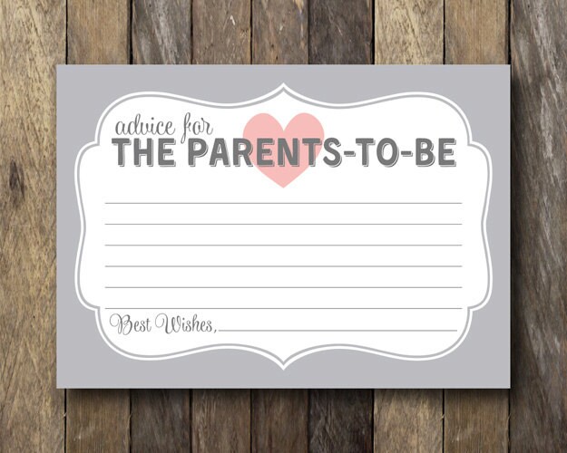 Parents to Be Advice Card Printable Baby Shower Advice