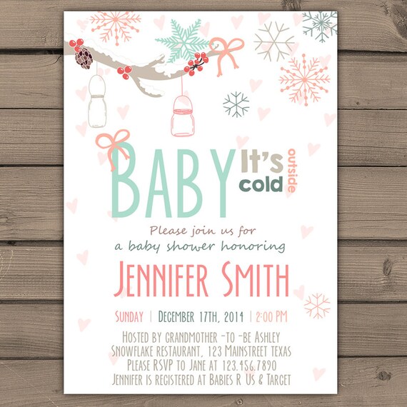 Baby It's Cold Outside Baby Shower Invitations 5