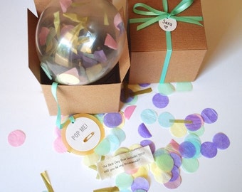 Set of 2 Custom Pop The Balloon, Will You Be My Bridesmaid Gift, Wedding Favor, Bridal Shower, Secret Message