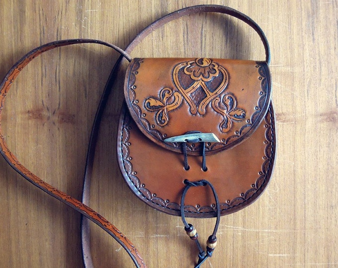 brown leather bag, Handmade Leather Bag, Bohemian bag, Hippie leather bags, Womans gift, Shoulder bag, Vegetable tanned