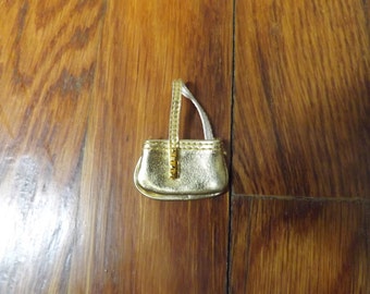 Barbie, Barbie Doll Accessories, Barbie Clothes, Doll Clothes, Barbie Purse, Barbie Doll Clothes, Gold Bag, Metallic, Free Shipping