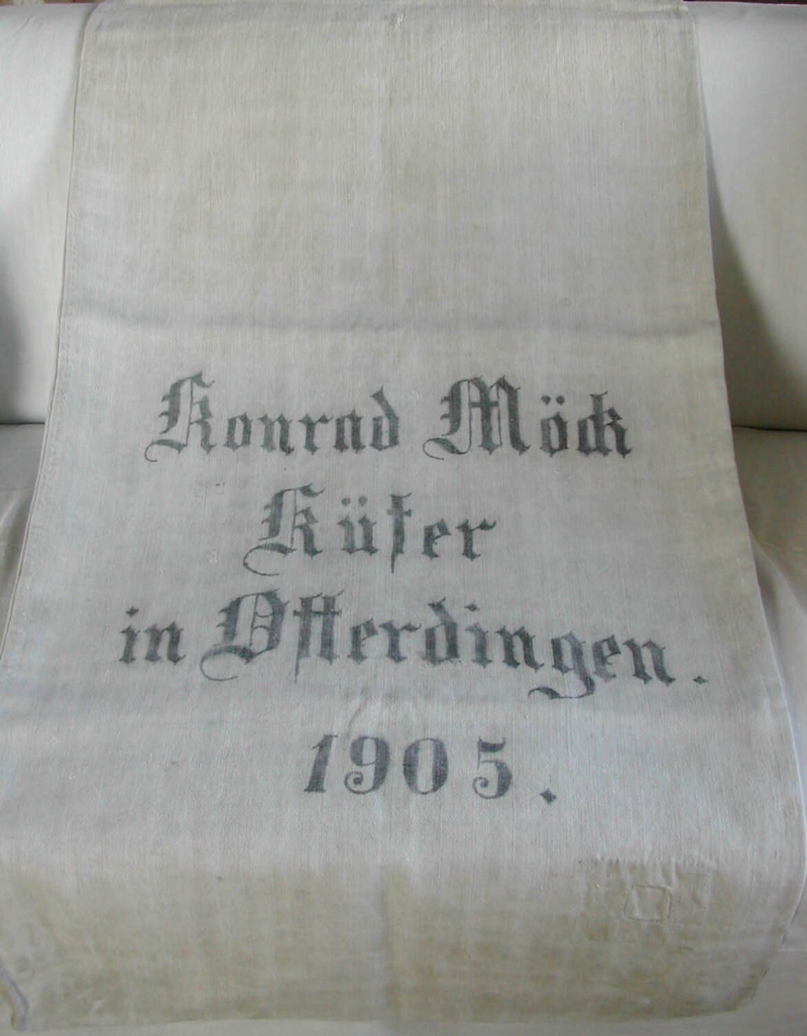 Antique German Grain Sack 1905. Vintage Flour Sack. by LaPouyette