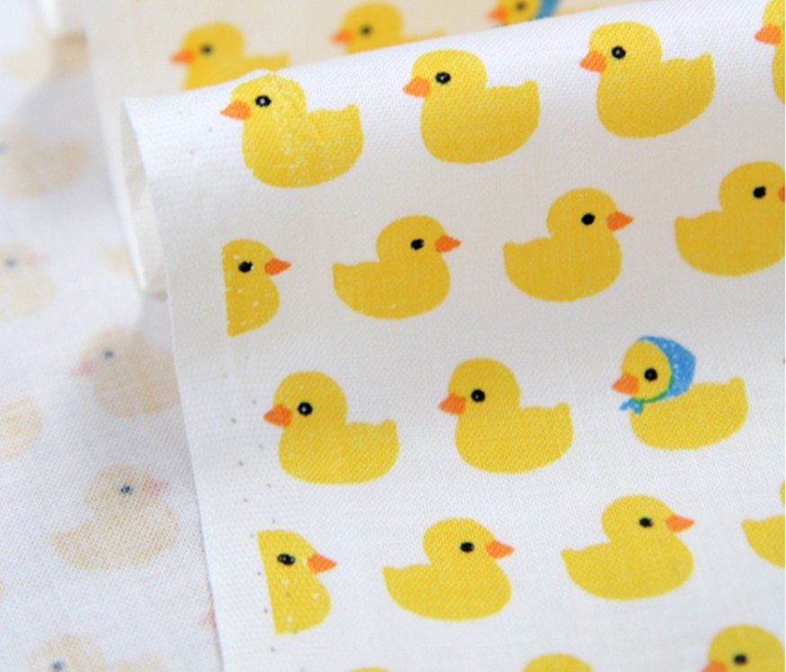 Cotton Fabric Rubber Duck Yellow By The Yard