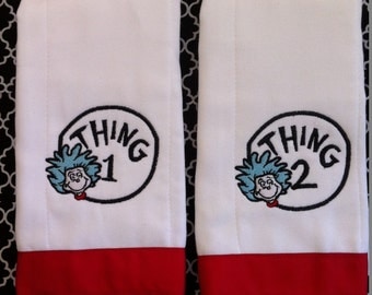 Thing 1 and thing 2 burp cloths