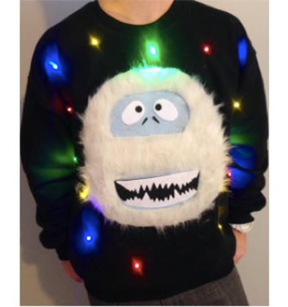 Light Up UGLY CHRISTMAS SWEATER Abominable by TipitDesigns