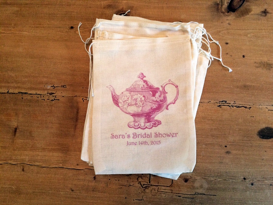 10 Teapot Wedding Bridal Shower Gift Favor Thank You Bags.