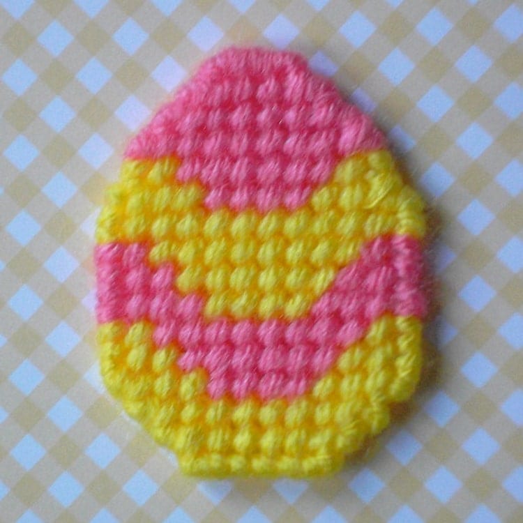 Plastic Canvas Mini Striped Easter Egg by ReadySetSewbyEvie