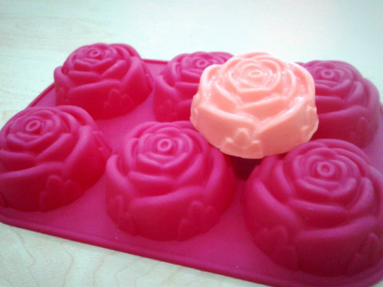 C018 Buy 2 get 1 FREE 6cavity ROSES flower shaped Soap