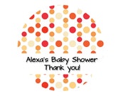 Custom Favor Labels - Baby Shower Labels - Bridal Shower Labels - Mason Jar Labels - Personalized Labels - Polka Dots - 2" & 2.5" round tags