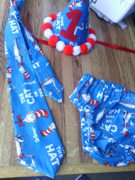 Dr.seuss cat in the hat smash cake birthday outfit by KDaughters