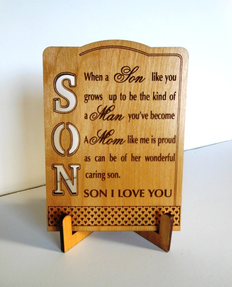 Son Keepsake Plaque Son Tabletop Greeting Card/SignWood