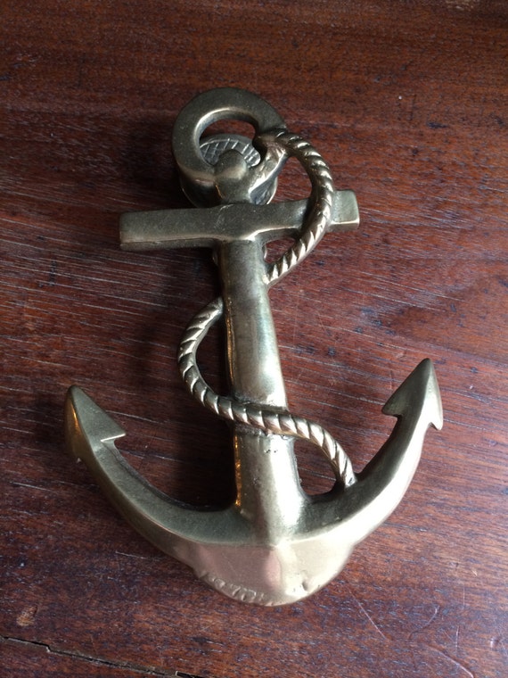 Solid Brass Nautical Door Knocker Ship Boat Anchor by NanasOldShed