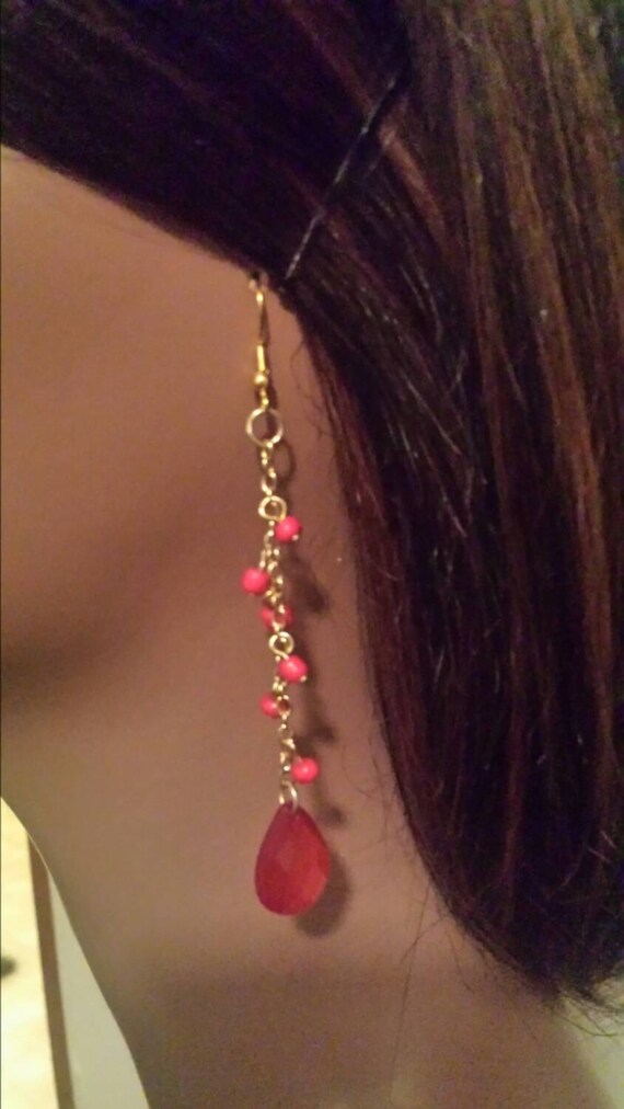 red dance earrings