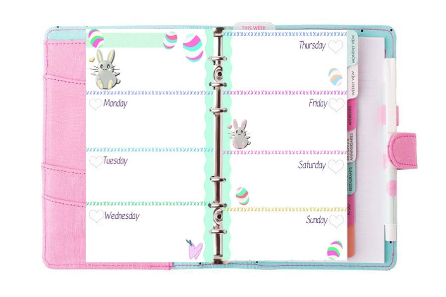 Filofax Pocket size printable week in 2 pageseaster by