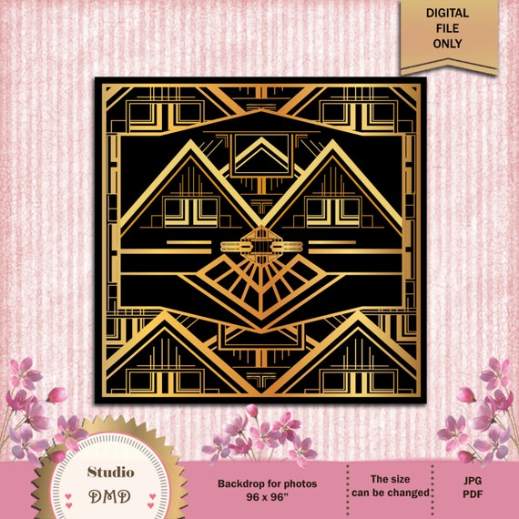 Great Gatsby Art Deco Backdrop for Photos Wall Decor by StudioDMD