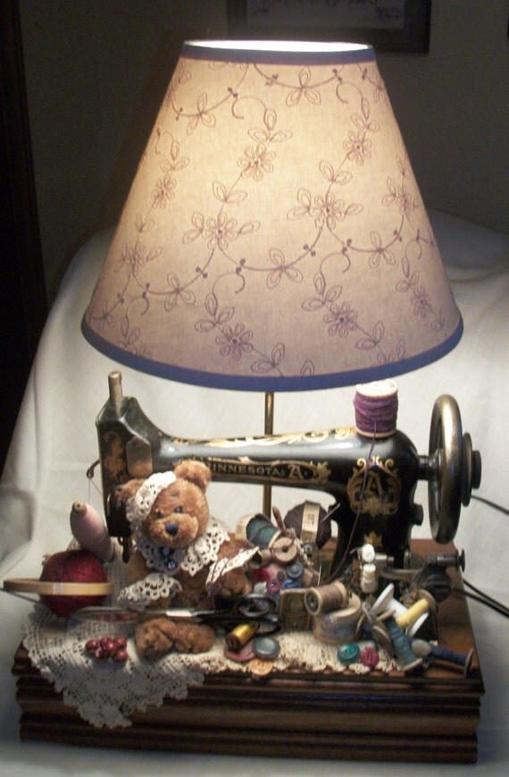 Vintage Minnesota A Sewing Machine Lamp Table Lamp by