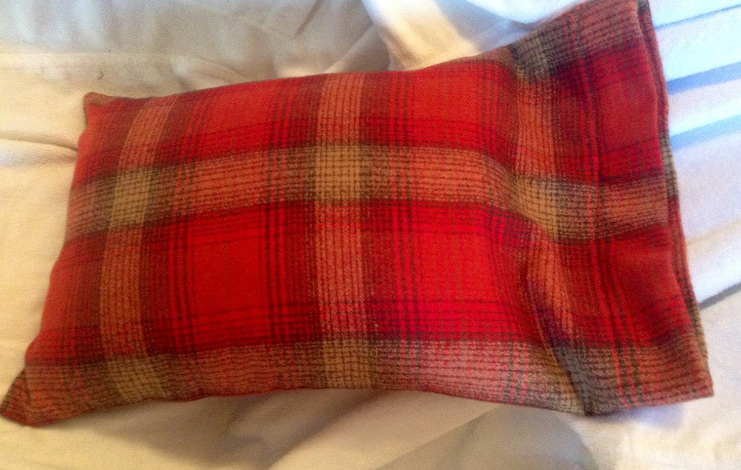 Red Plaid Flannel Travel Pillowcase Toddler by SplendidFindings