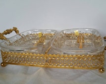 Popular items for glass relish tray on Etsy