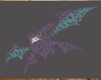 Pokemon Crobat Typography Digital File
