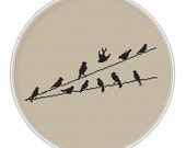 Birds Cross stitch pattern, Counted cross stitch pattern, Instant Download, cross stitch bird, silhouette, cross stitch PDF, MCS013