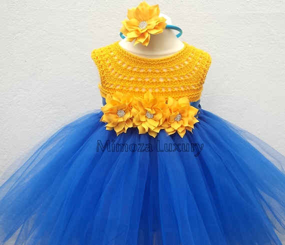 Minions tutu dress, minions dress outfit , minions princess dress, crochet top tulle dress minions yellow blue tutu dress minions birthday