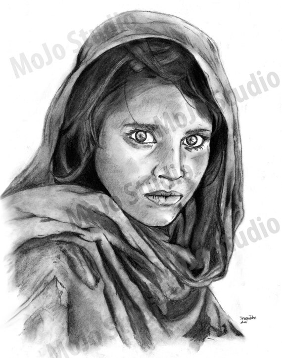 art drawing karachi drawing Pakistani Print drawn charcoal of by Girl Afghan