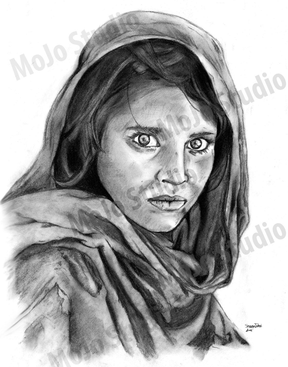 Зарисовка афганской девушки