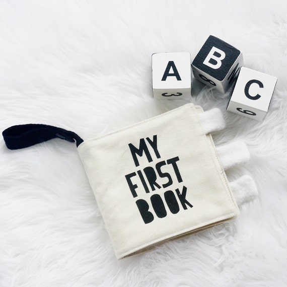My First Cloth Fabric Quiet Book Handprinted ABC by BabeeandMe