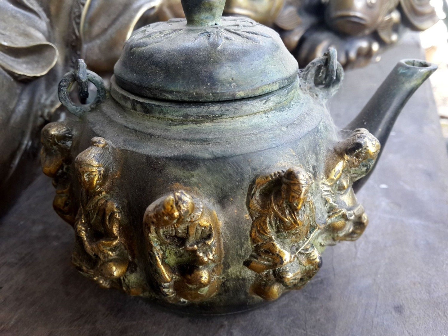 Vintage Vietnam Brass Teapot Handmade Teapot