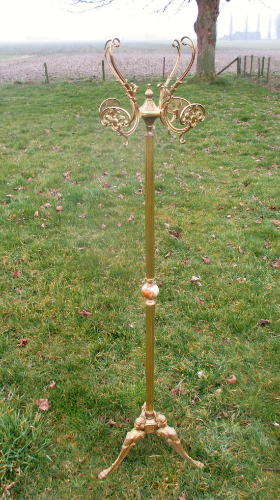 Ornate Antique Coat Hat Rack Hall Tree Stand Floor by Tweedeleven