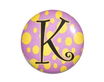 Initial button ID button personalized button 2 1/4 inch button with initial