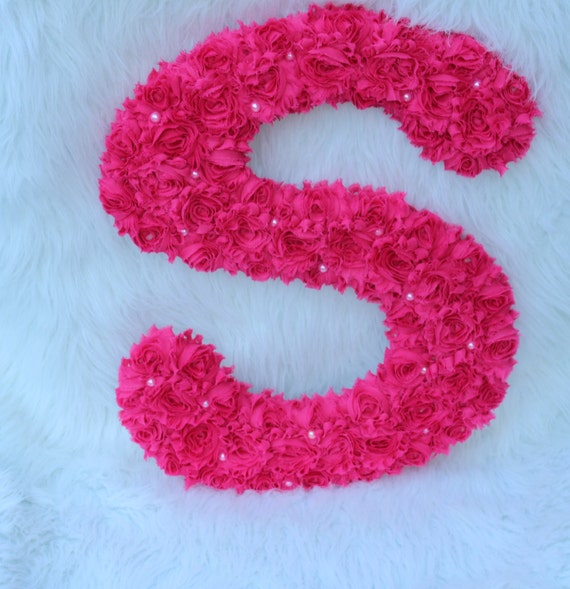 Items similar to shabby chic 18" letter girls baby first birthday nursery room letters S hot