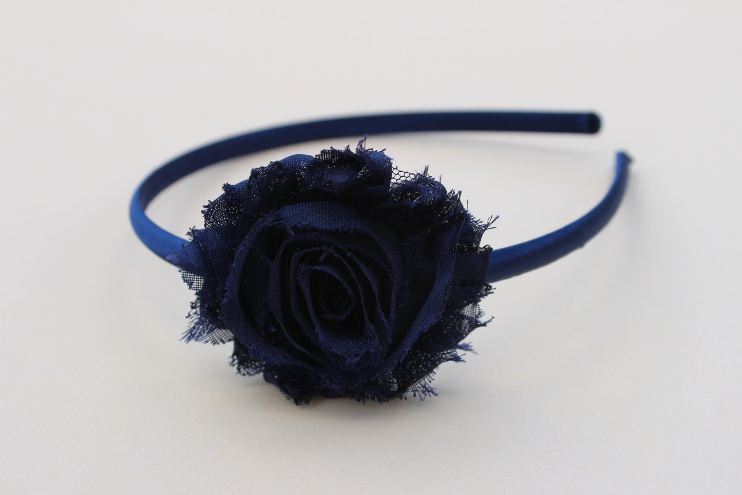 navy blue headband flower girl plastic headband by SummerBloomKids
