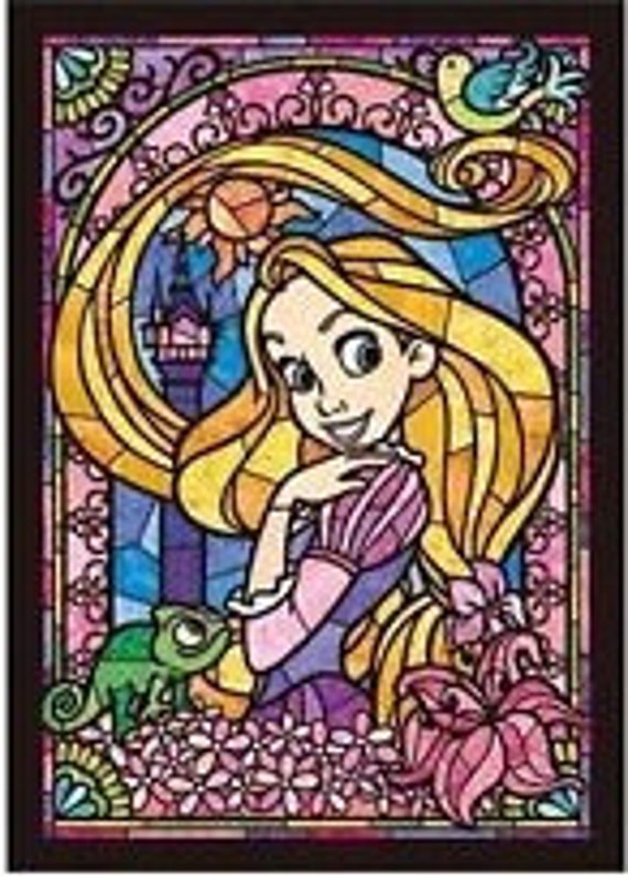 Counted Cross Stitch Pattern, Disney Princesses, Rapunzel, Stained Glass, Instant PDF Pattern Download