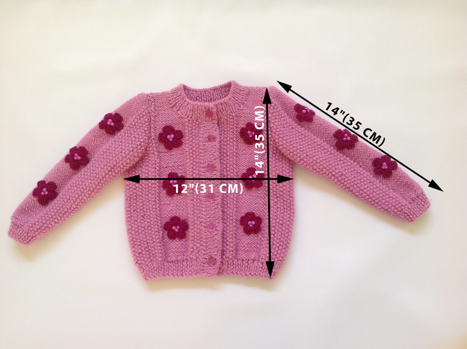 Girls Lavender Cardigan with Flowers by KoshkaBlue on Etsy