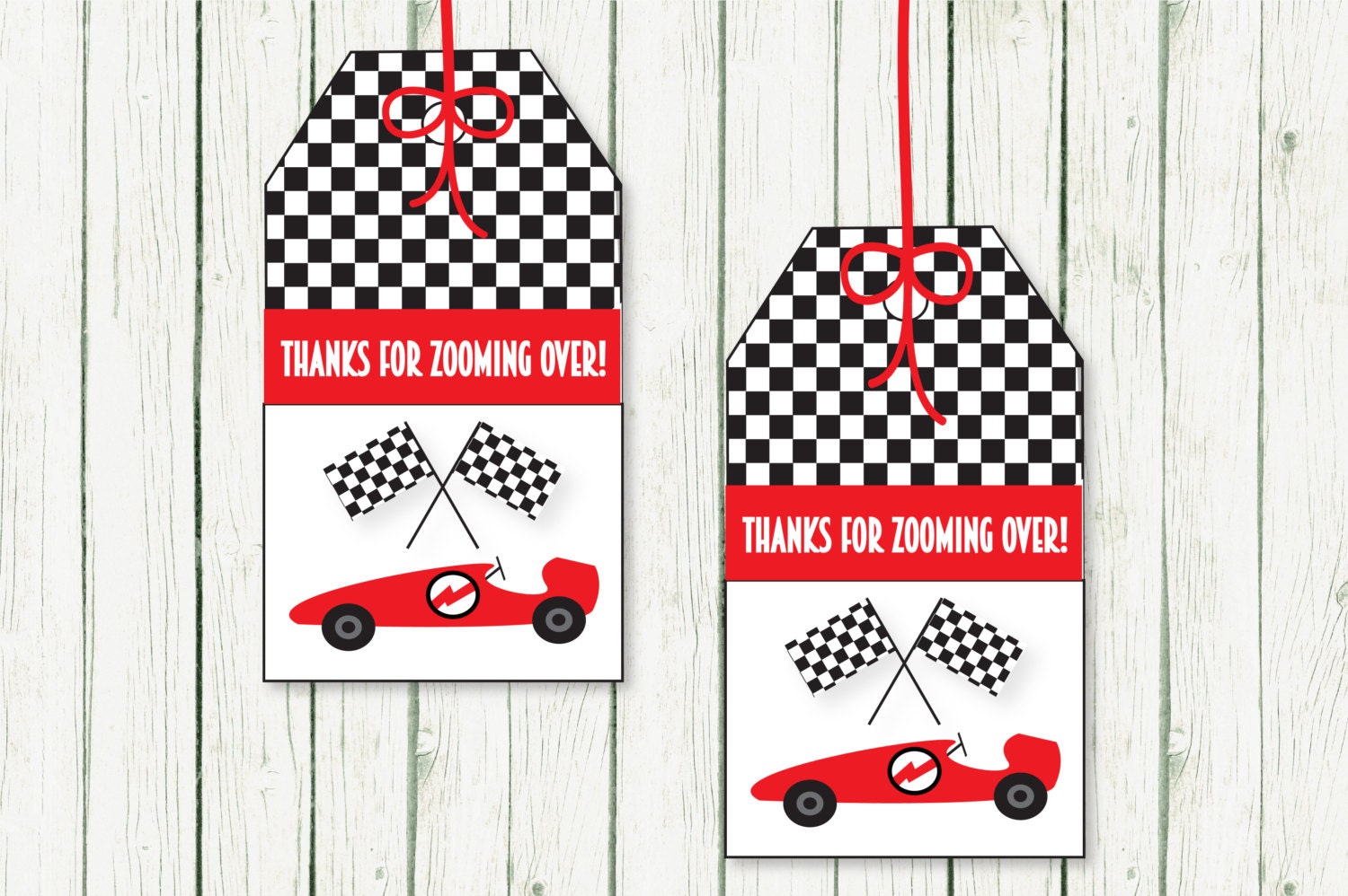 Race Car Birthday Favor Tags Racing By Toosweetprintables On Etsy