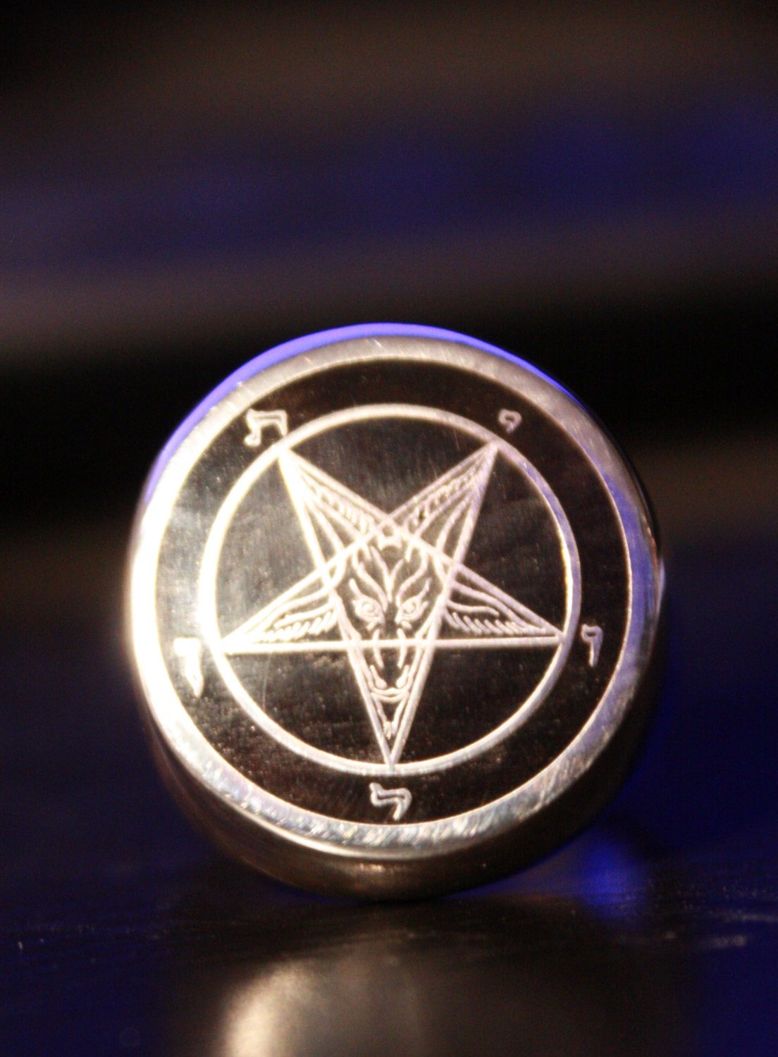 Baphomet Sigil Ring Sterling Silver and by PhilippMannCustoms