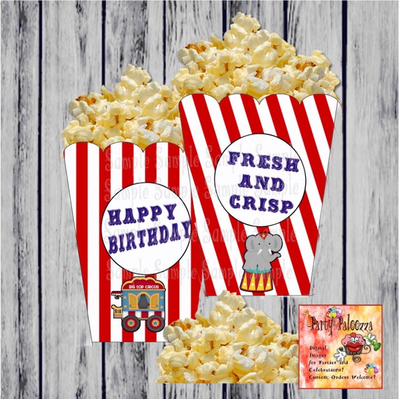 Items similar to Printable Circus popcorn box on Etsy