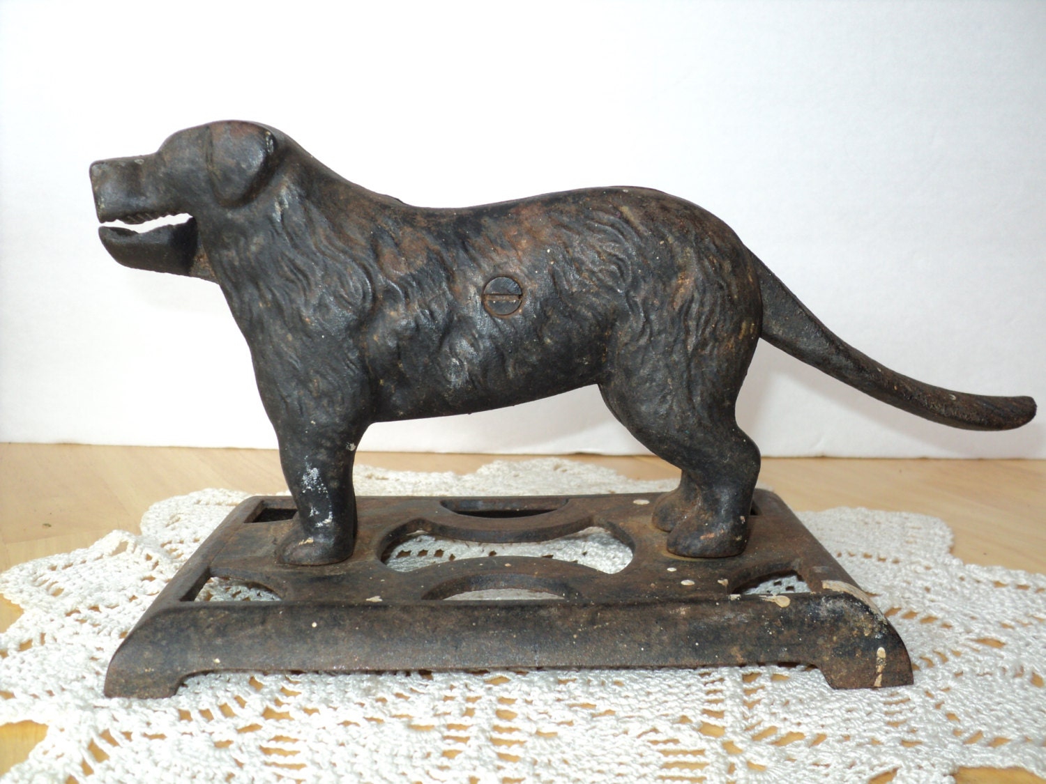 Nutcracker Cast Iron Black Dog 1930s Vintage Nut Cracker Collectible