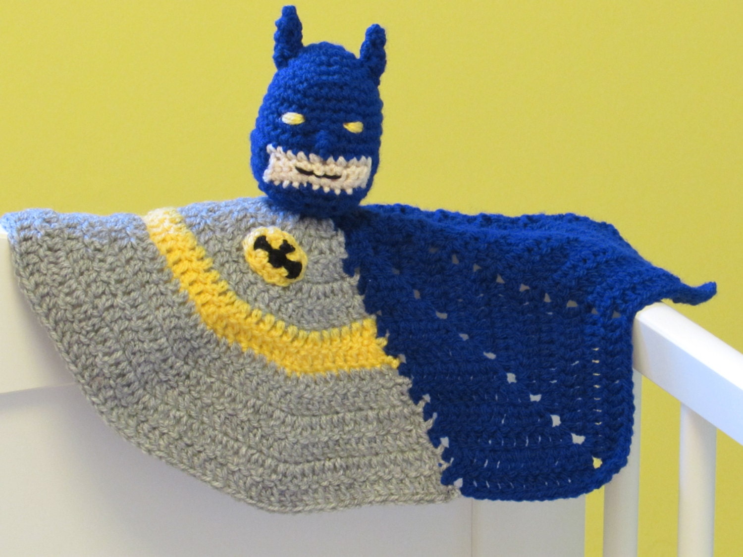 Baby's Batman Security Blanket Crochet Pattern